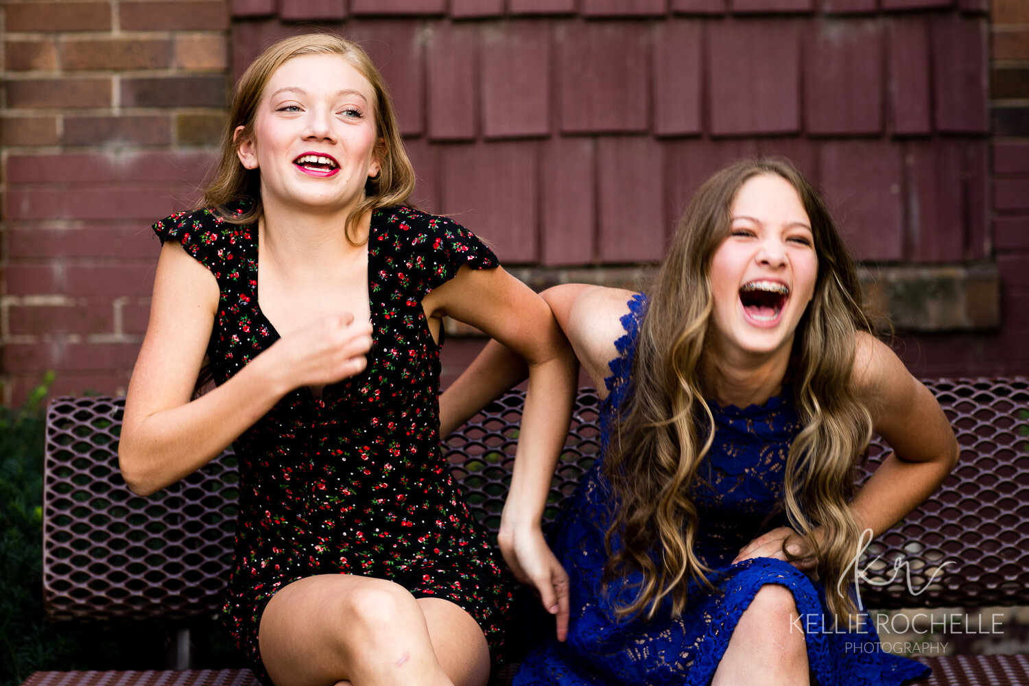 Girls laughing unposed