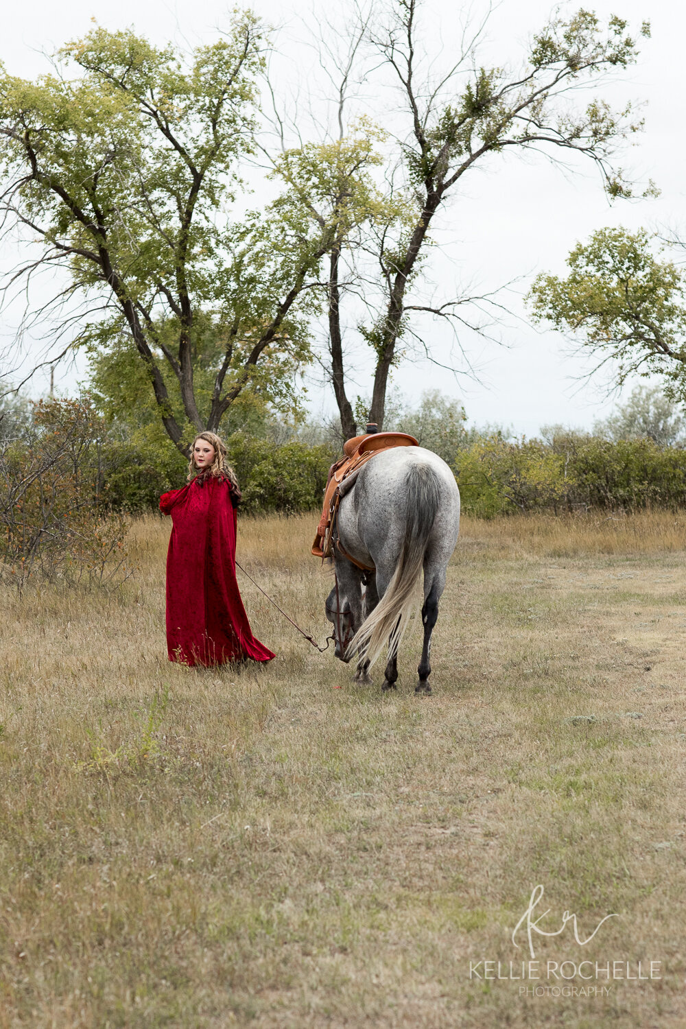red cape ~ leading horse {Williston styled photography}