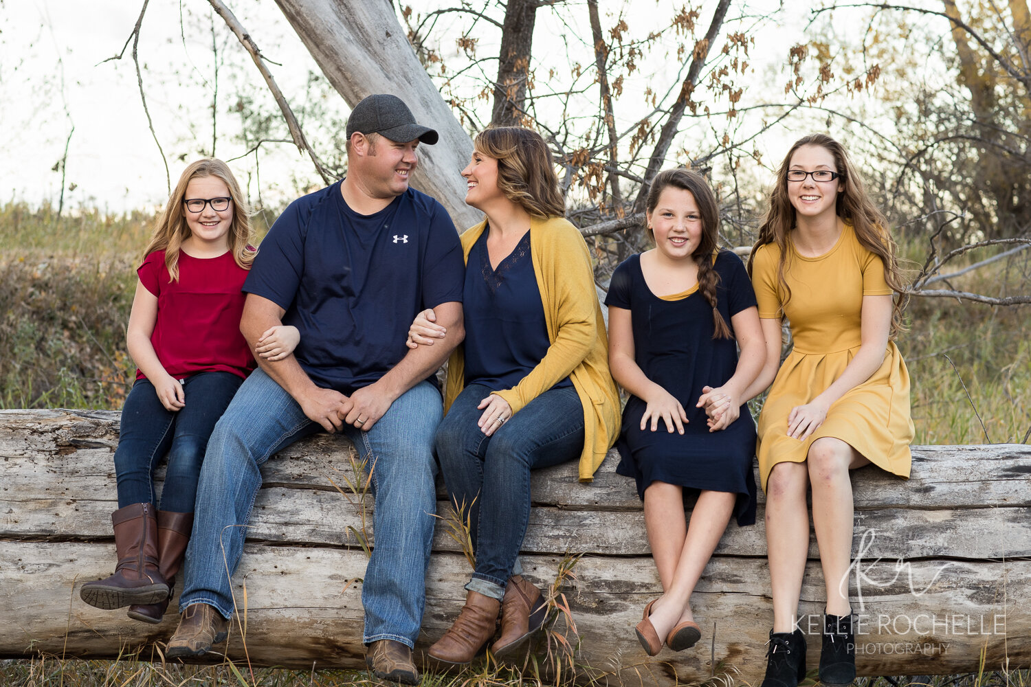 family of five stars in navy and yellow