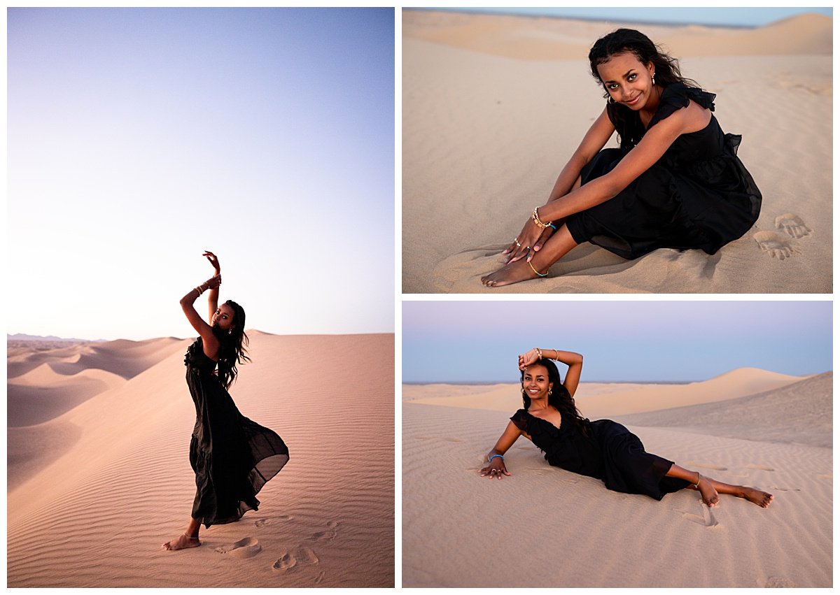 Desert sand photoshoot by Kellie Rochelle Photograhy, a travel photographer.