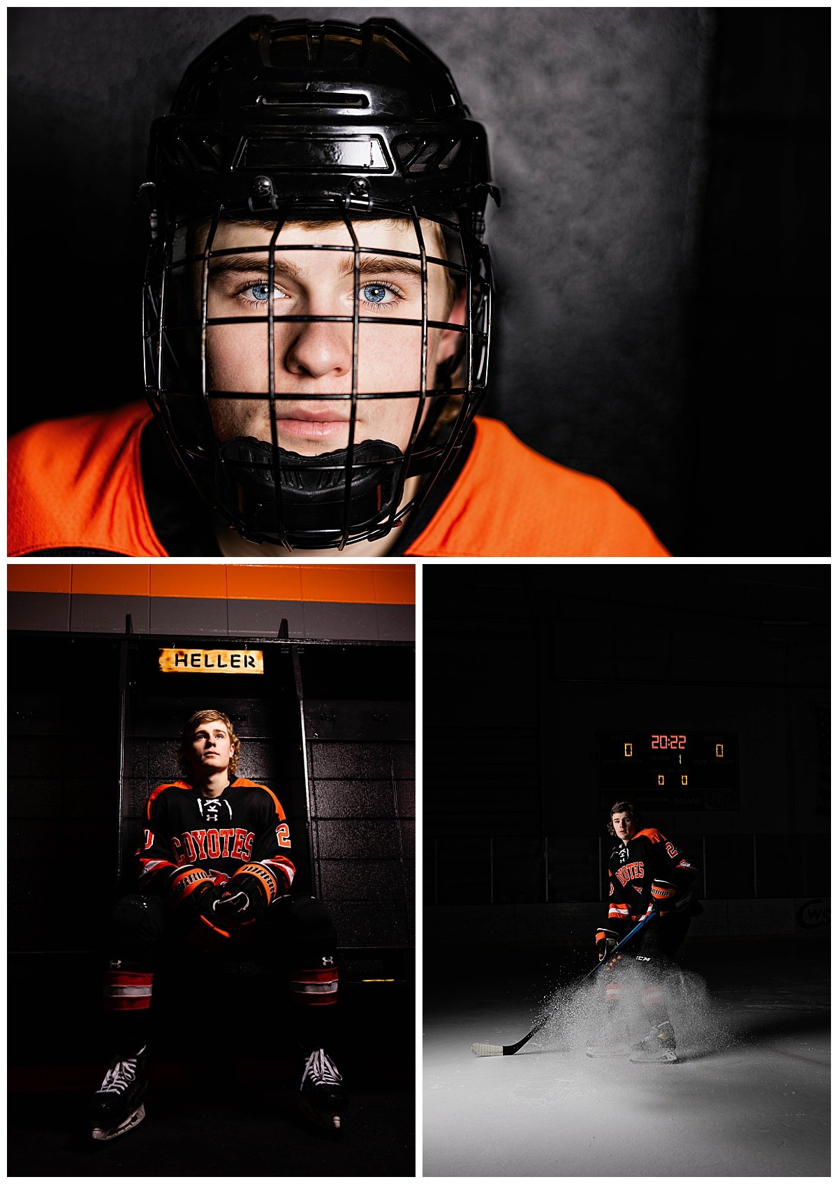 Senior sports photography for hockey.