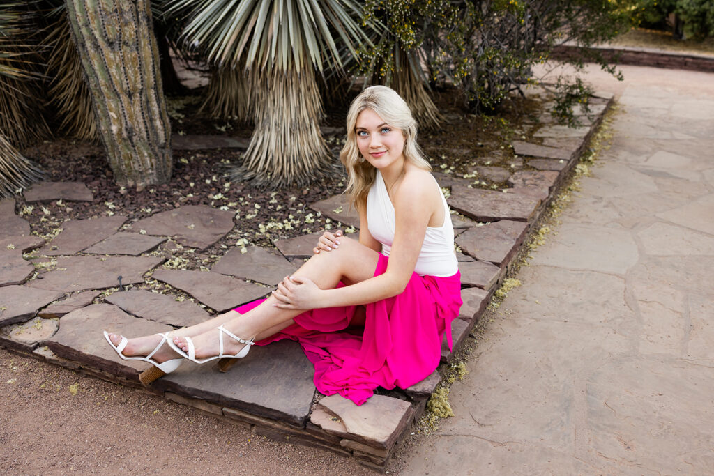 Destination Senior Photos at Phoenix Botanical Garden