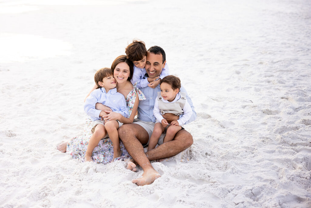 Beachside family photos taken on a beach in Destin, FL