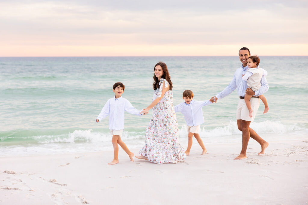 Beachside family photo session taken in Destin, FL during a photography mentor  retreat