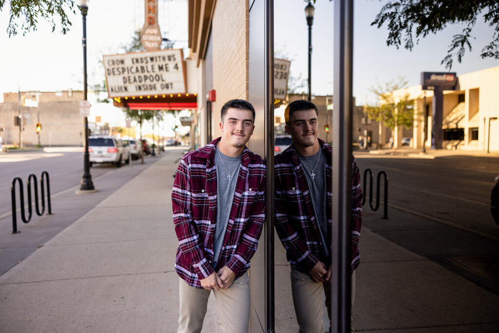 Senior pictures taken in downtown Williston, ND by Kellie Rochelle Photography