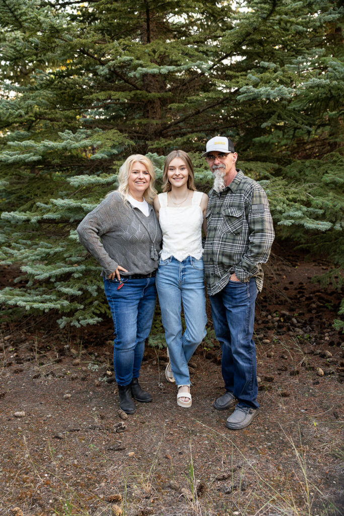 Family photos with Liv Mitson and her loved ones during her senior session in North Dakota.