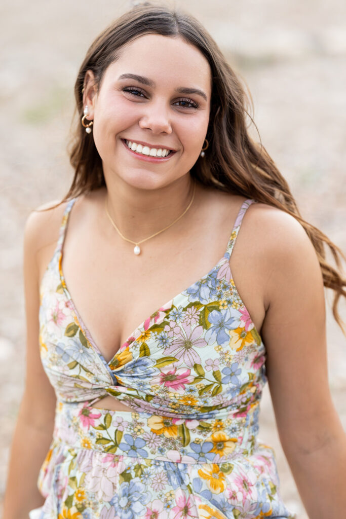 Senior girl at beach head shot